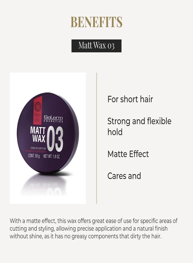 SALERM - Hair Wax - Pro Line Matt Wax 03-50 ml - for Short Hair - Strong and Flexible Hold - Long-Lasting - Matte Finish - Hair Texturizer - Nourishes and Hydrates - Non-Greasy - Image 3