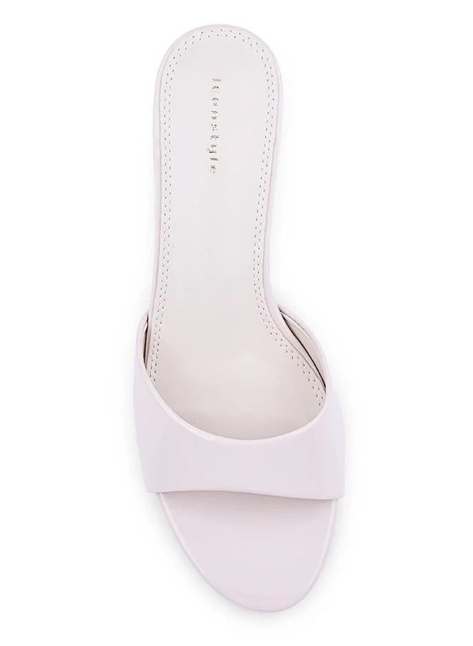 IconStyle Embroidered Open-Toe Mule Heels