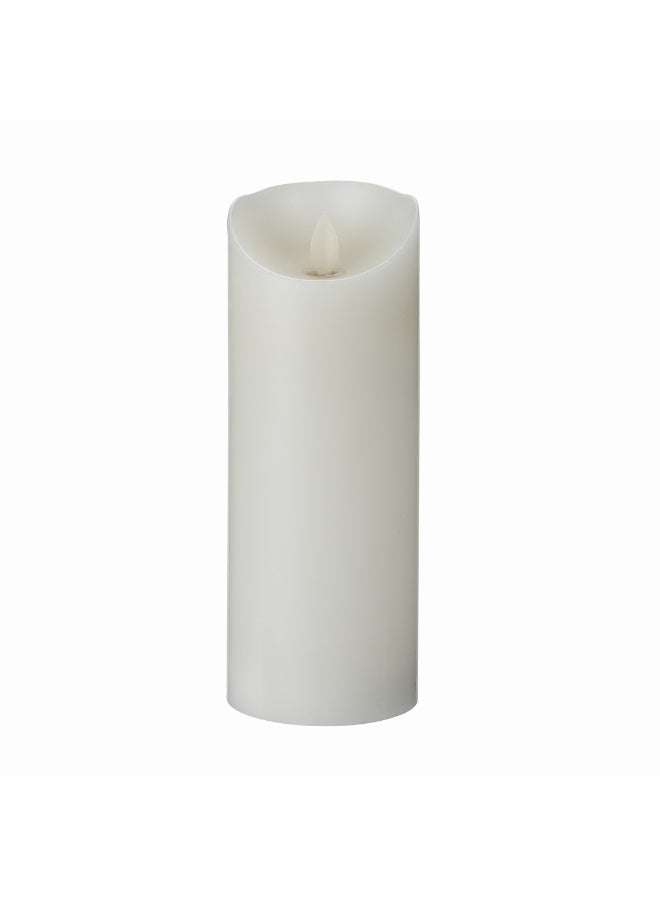 Restaurantware 3 x 8 Inch Flameless Pillar Candles, 10 Programable LED Pillar Candles - Dancing Flame, For Weddings, And Parties, White Real Wax Battery Pillar Candles, Remote Sold Separately, - Image 1