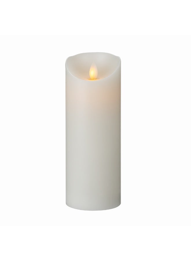 Restaurantware 3 x 8 Inch Flameless Pillar Candles, 10 Programable LED Pillar Candles - Dancing Flame, For Weddings, And Parties, White Real Wax Battery Pillar Candles, Remote Sold Separately, - Image 2