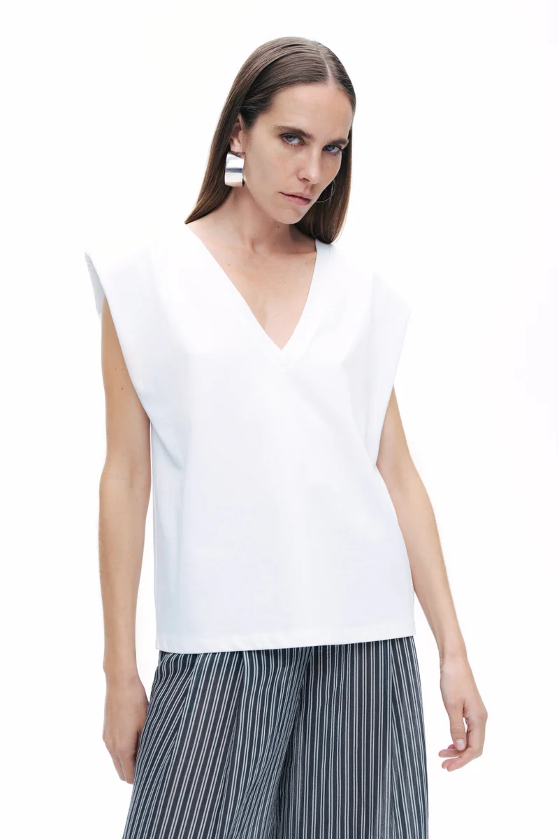 Nocturne V Neck Padded T-Shirt
