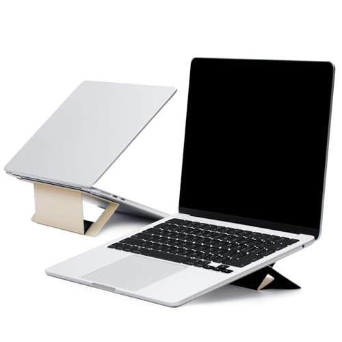 MOFT Laptop Stand for Desk, Adhesive Airflow Laptop Cooling Stand for Heat Dissipation with 2 Adjustable Viewing Angles,Foldable & Portable Computer Stand Compatible with Laptops 11"-16",Earthen Beige - Image 1