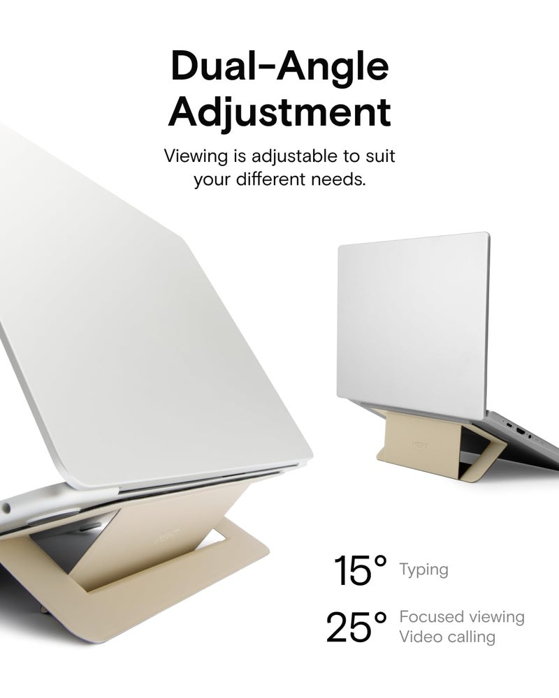 MOFT Laptop Stand for Desk, Adhesive Airflow Laptop Cooling Stand for Heat Dissipation with 2 Adjustable Viewing Angles,Foldable & Portable Computer Stand Compatible with Laptops 11"-16",Earthen Beige - Image 5
