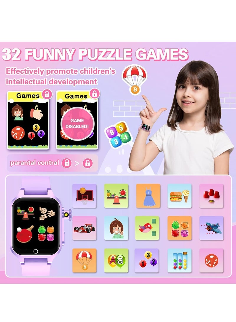 Children's Smart Watch 32 Games, Watch Child Boy Girl HD Camera Music Video Pedometer AudioBook Alarm Clock Smart Watch Children Birthday Gifts for Girls and Boys 3-12 Ys - Image 4