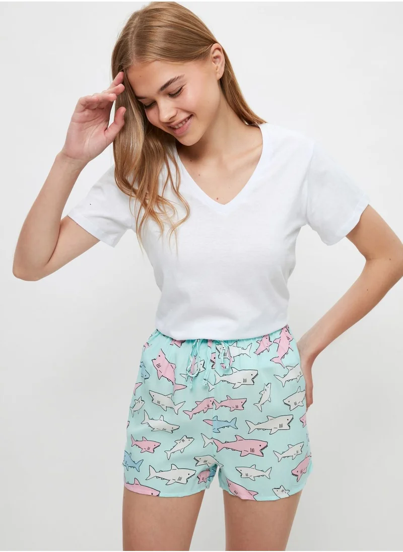 trendyol 2 Pack Printed Mini Shorts