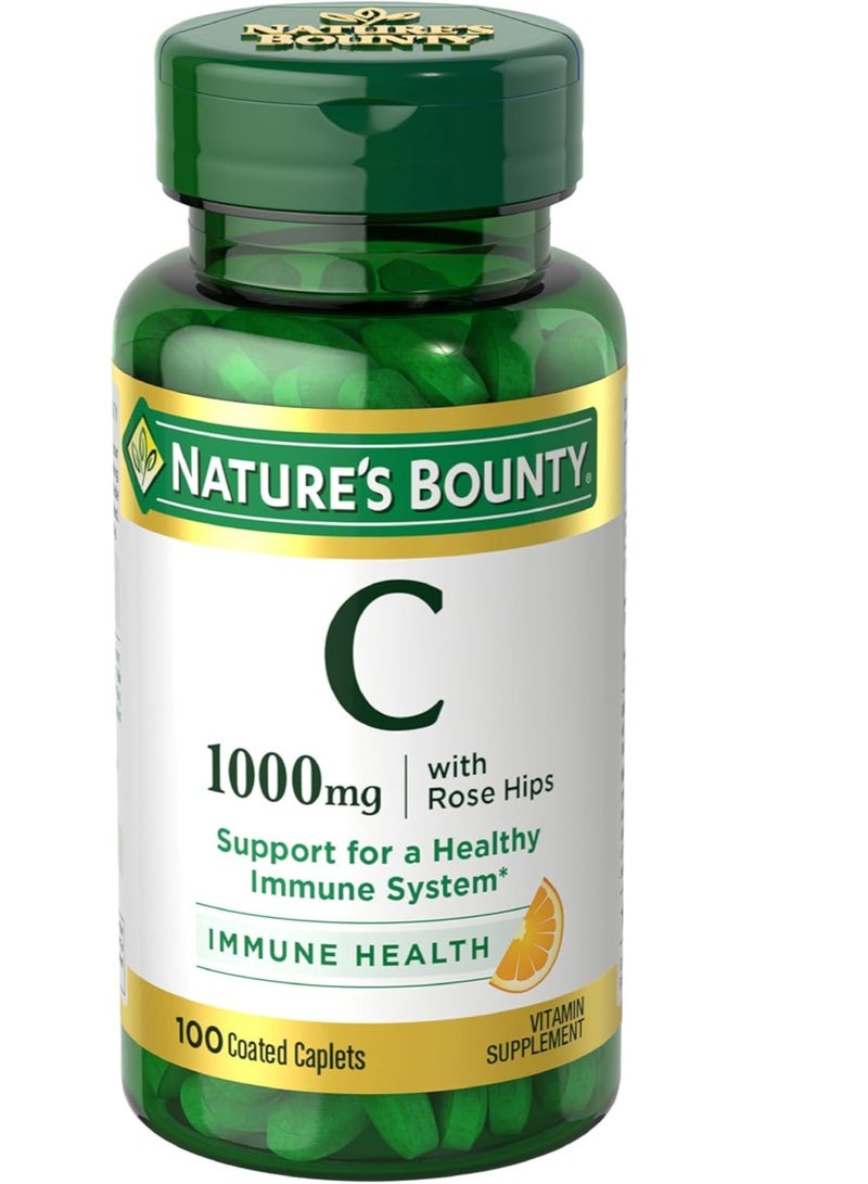 NATURE'S BOUNTY Vitamin C Immune Support, 1000mg, Coated Caplets, 100 Servings  - Image 1
