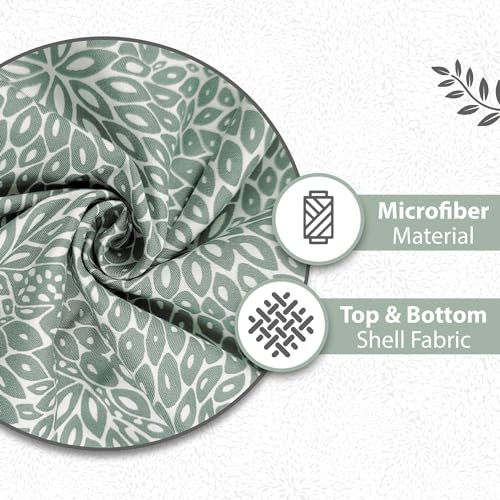 Divine Casa 120 GSM Microfiber Single Dohar | Soft & Lightweight Throw Blanket | Cozy & Breathable | All-Season Comfort | 210 x 140 CM | Floral Burst Pattern | Sage Green & White - Image 4