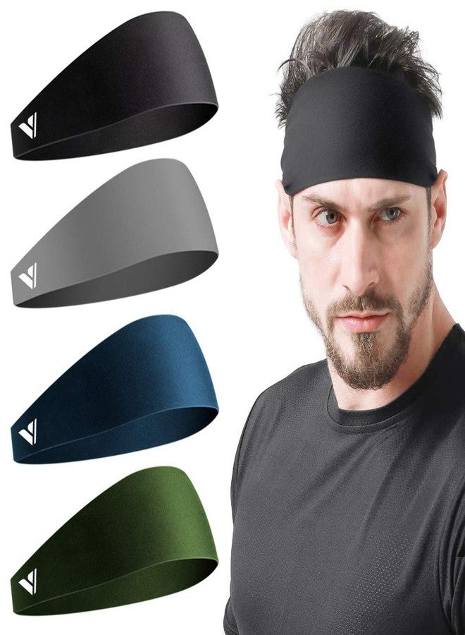 Vgogfly Running Headbands for Men Sweatbands Sports Sweat Bands Mens Workout Thin Fitness Gym Yoga 4 Pack - Image 1