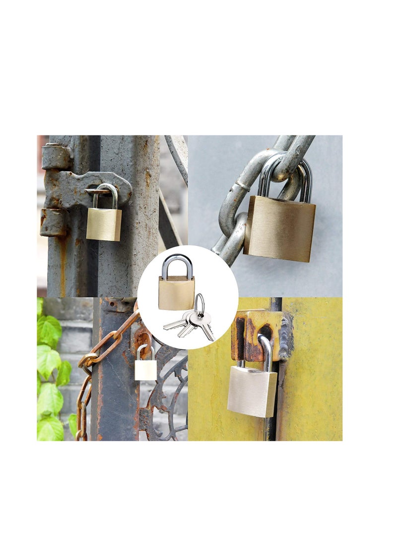 KNP KNP Brass Plated Padlock Padlocks for Luggage, Lockers, Solid Brass Keyed Alike Padlocks (50mm) 20Pcs  - Image 2