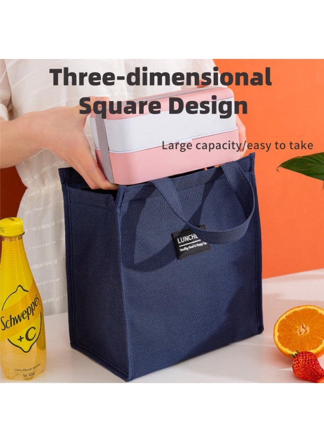 LEBOCADO Lunch Bags Insulated Lunch Bag Tote Bag for Adult,Men,Women,Reusable Leakproof Handbags Case for Work Office School Picnic Travel(navy blue 26 * 34 * 16CM) - Image 2