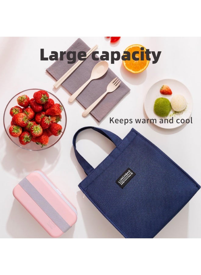 LEBOCADO Lunch Bags Insulated Lunch Bag Tote Bag for Adult,Men,Women,Reusable Leakproof Handbags Case for Work Office School Picnic Travel(navy blue 26 * 34 * 16CM) - Image 3