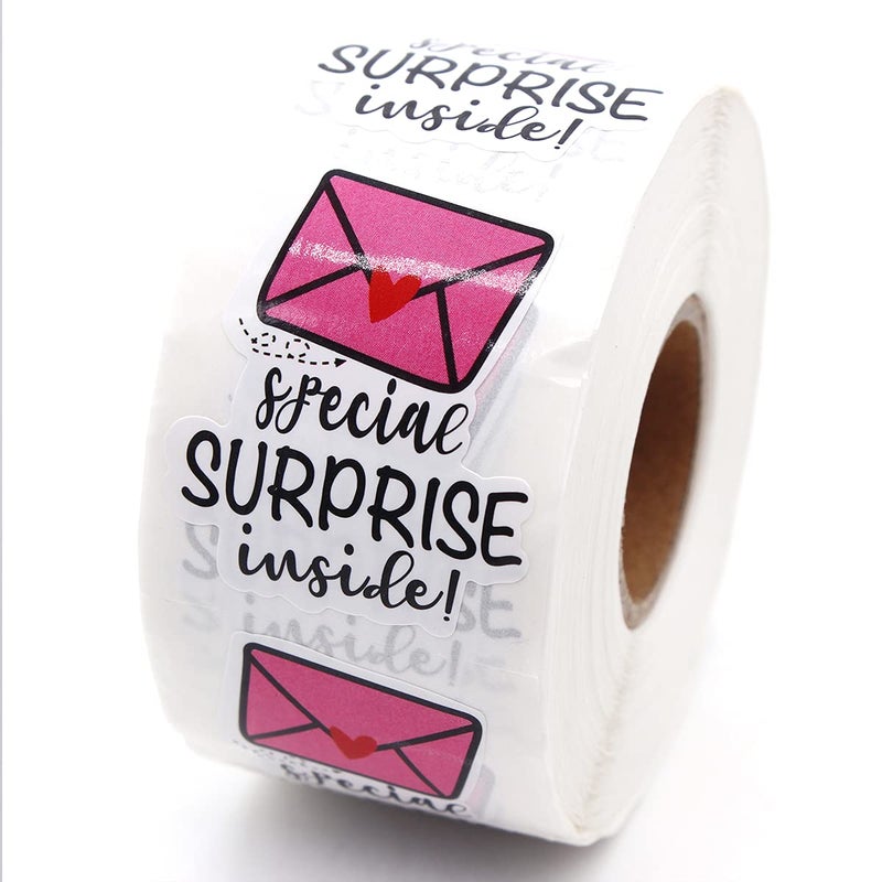 Wailozco 15 Special Surprise Inside StickersMystery Sticker for Small Business Mail Envelopes Package Packing 500 Labels Per Roll