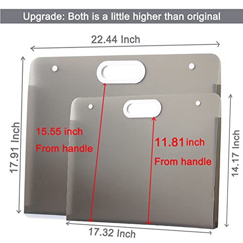 Sohynca Plastic Art Portfolio, Large Art Portfolio with Handles,Waterproof Portfolio Folder for Artwork, Arts Storage Case for Drawing Sketch Photography Poster (Black 2pcs(22.44x17.32'' and 17.32x13.22'')) - Image 2