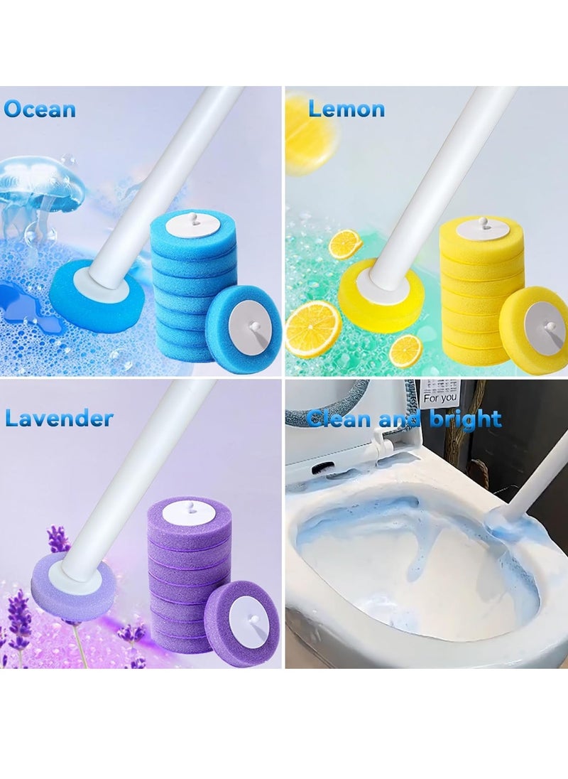DIOTTI Wall Mounted Disposable Toilet Brush Holder Set,Toilet Brushes Holders, Disposable Toilet Brush with Refills Wall Hanging PP Toilet Wand Kit for Bathroom Toilet Cleaning with 18 Spare Brush Heads  - Image 5