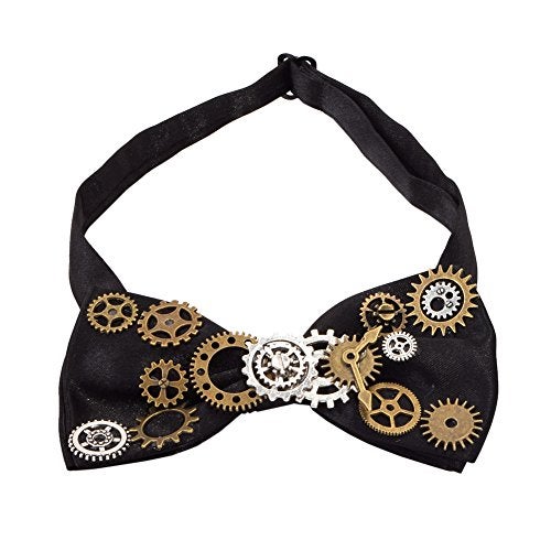 BLESSUME Steampunk Bowtie Gothic Costume Tie Retro Vintage Costume Accessory (Black 1) - Image 1