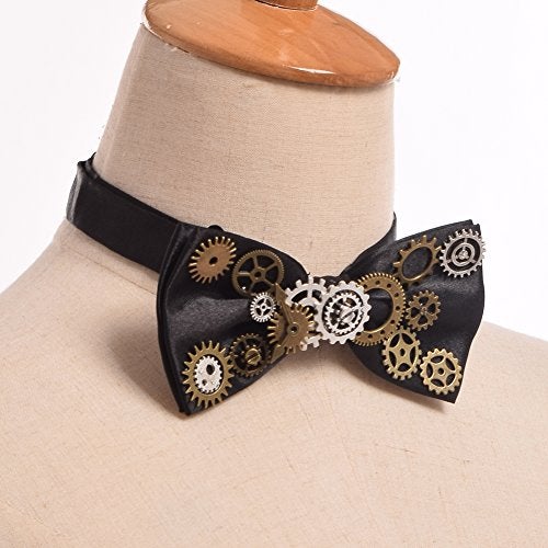 BLESSUME Steampunk Bowtie Gothic Costume Tie Retro Vintage Costume Accessory (Black 1) - Image 2