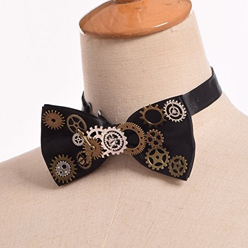 BLESSUME Steampunk Bowtie Gothic Costume Tie Retro Vintage Costume Accessory (Black 1) - Image 3