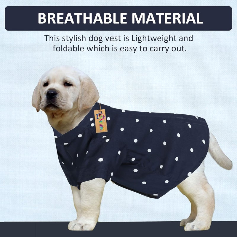 Western Era Dog Shirt Polka - Stylish Blue & White Polka Dot Casual Shirt for Dogs, Premium Cotton Polka Dot, Dress Your Pup in Style with Polka Dot Dog Shirt (Polka Blue) (XLarge - 26inch) - Image 3
