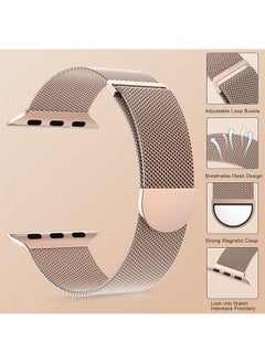 Compatible for Apple Watch Band 38mm/40mm/41mm for Women and Men, Stainless Steel Mesh Loop Magnetic Clasp Replacement Wristband Strap Compatible with iWatch SE & Series 8/7/6/5/4/3/2/1, Rose Gold - pzsku/Z31B95A7093CBFBDCE0AAZ/45/_/1719552850/62e87ca9-0d38-46ce-a838-a5b60562bf7a