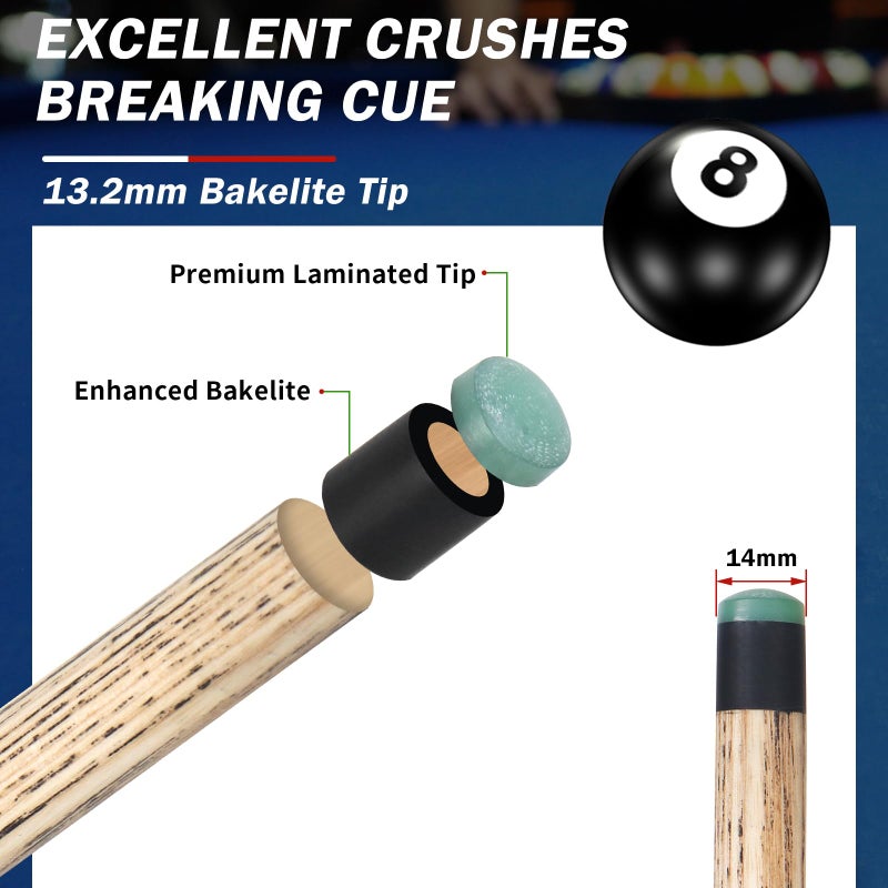IIQ 21oz 23oz Break Stick Heavy Hitter Breaking Pool Cue Stick Black (21 oz) (23oz Break Cue) - Image 3