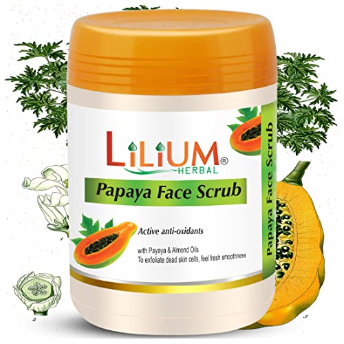 Lilium Herbal Papaya Face Scrub 900G | Active Anti-Oxidants with Papaya & Almond Oils | To Exfoliate Dead Skin Cells | Feel Fresh Smoothness | Unclogs Pores | All Skin Types - Image 4