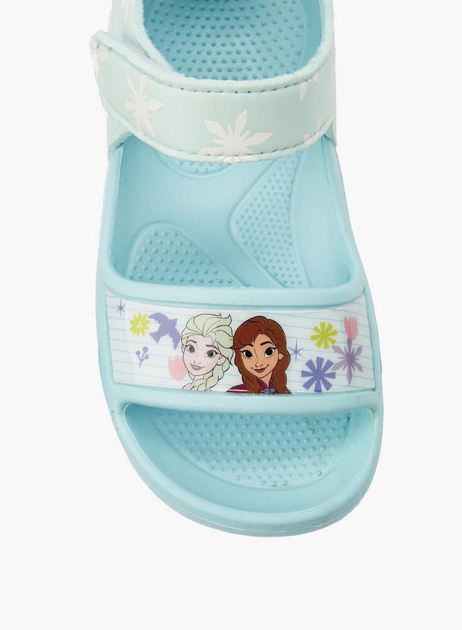 Disney Girls Frozen Print Hook & Loop Sandals - Image 4