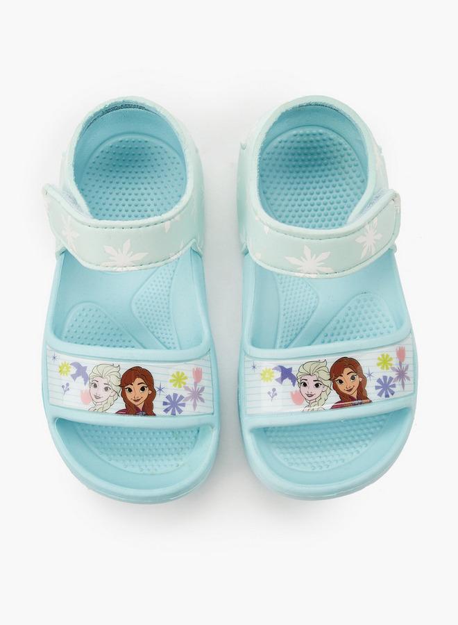 Disney Girls Frozen Print Hook & Loop Sandals - Image 1