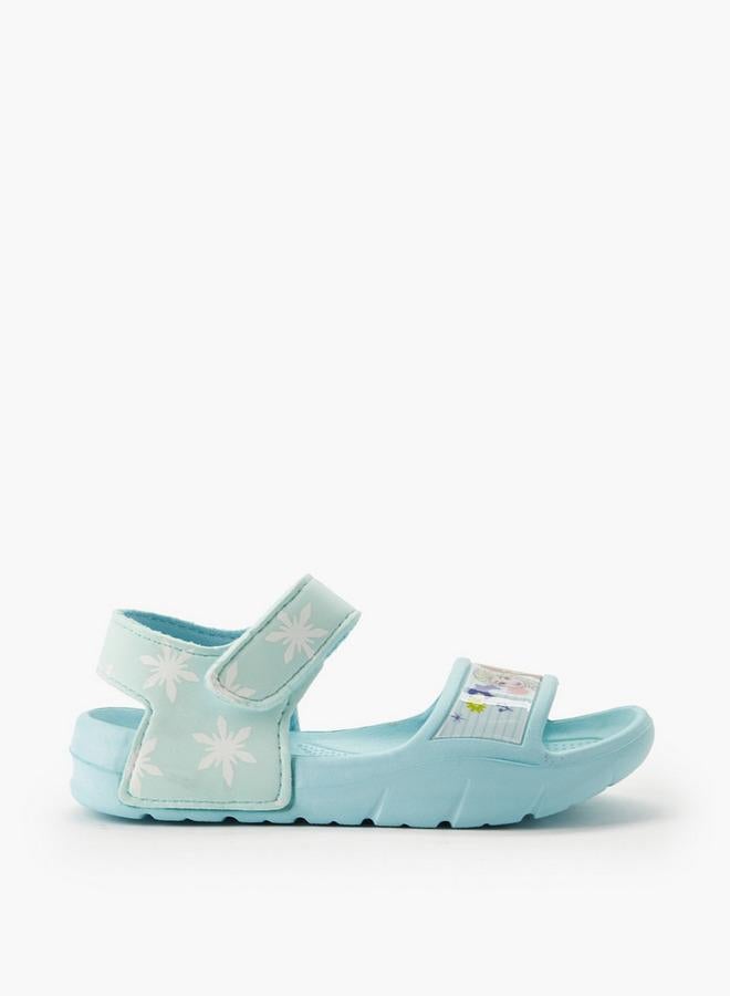 Disney Girls Frozen Print Hook & Loop Sandals - Image 3