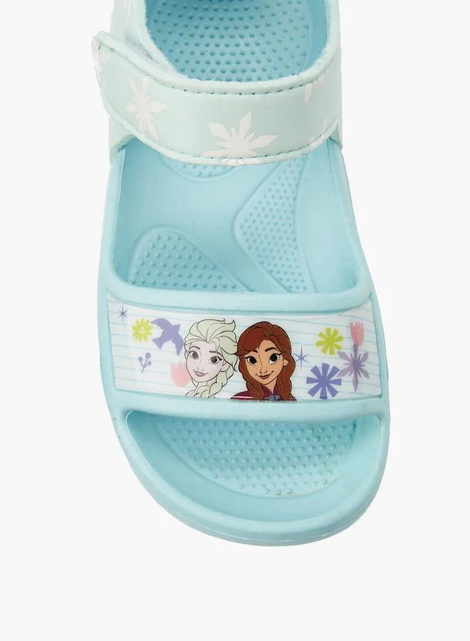 Disney BLUE Disney Girls Frozen Print Hook & Loop Sandals for Women | Best Price UAE