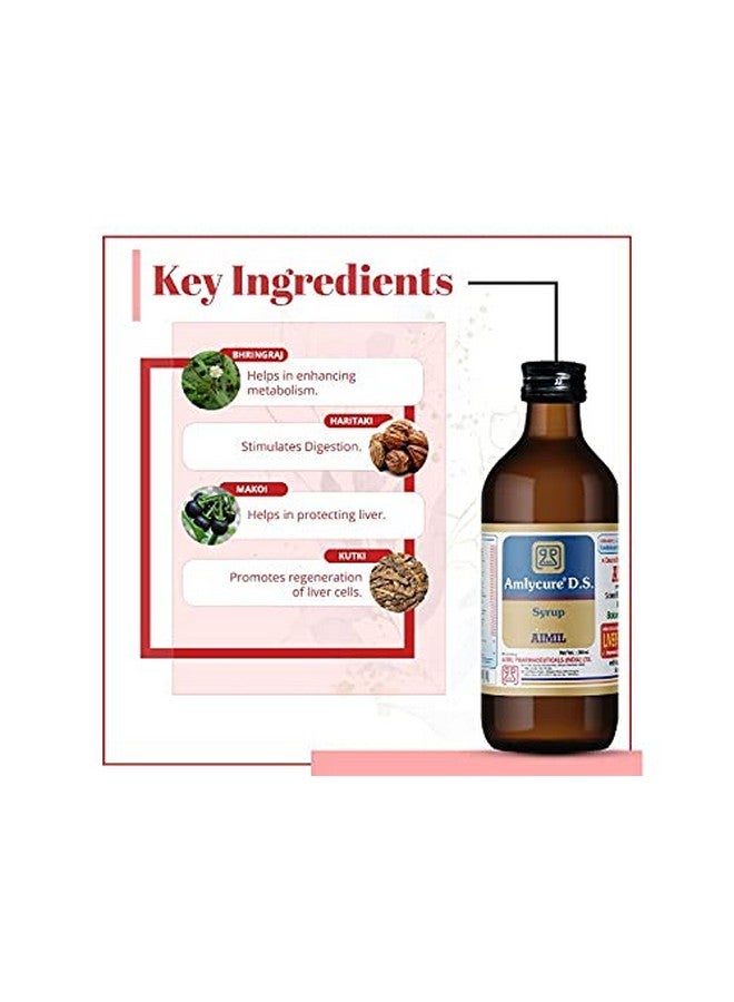 AIMIL Amlycure D.S. Syrup -200ml (Pack of 3) | Ayurvedic Liver Health Protector - Natural Liver Herbal Tonic | Metabolism Booster - Image 3