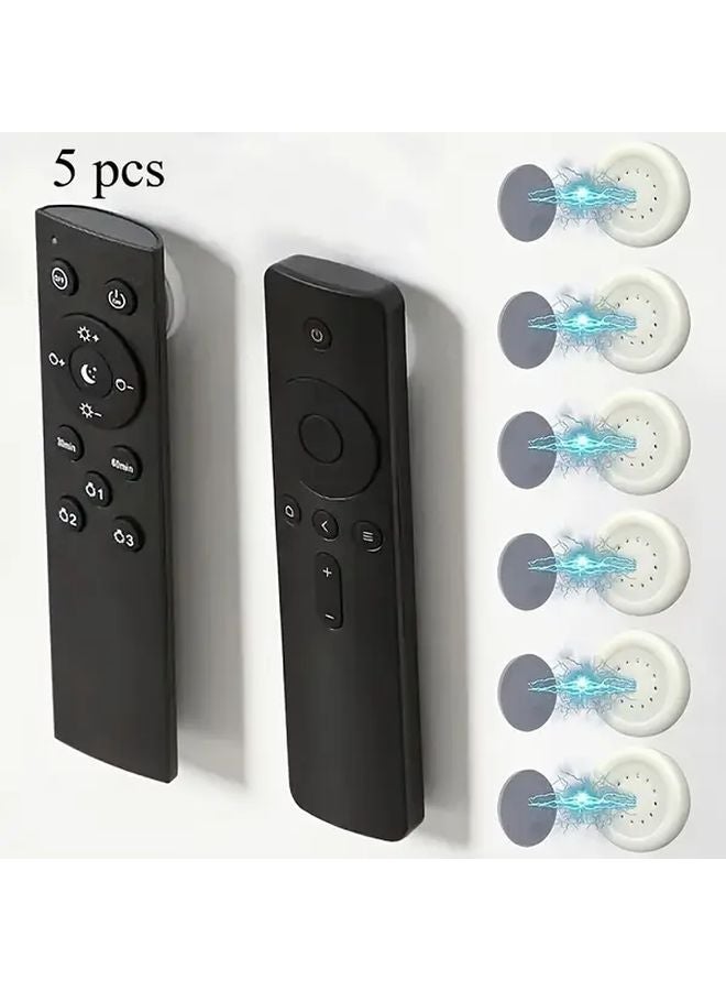 5pcs Magnetic Remote Control Holder Set No Drill Damage Free Wall Mount - Image 2