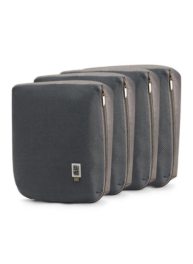 EUME Storage Pods, Set of 4 - Polyester Packing Cubes for Men and Women Luggage Travel Organizer Set of Packing Bag (4XL) (Grey) - Image 1