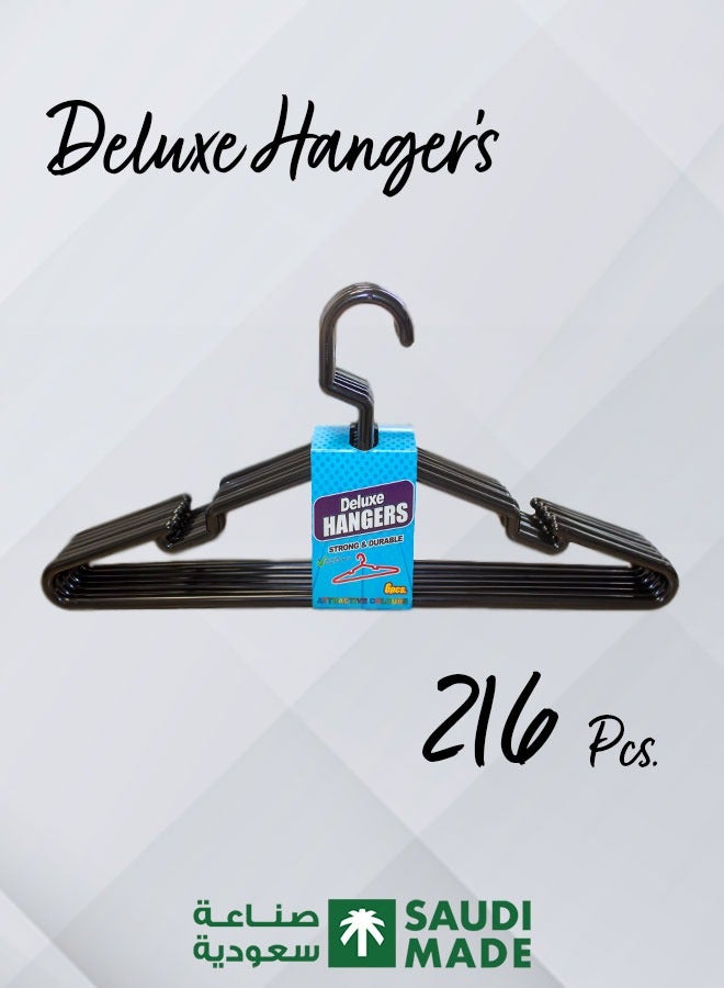 Kanz Aladwaa Clothes hangers (216 pieces), deluxe type, black color.  - Image 1