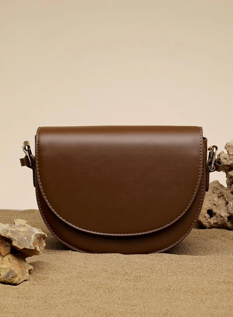 Haute Sauce Women's Urban Curve Sling Bag - Mocha Brown