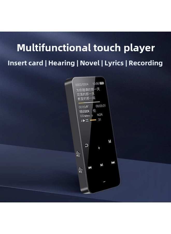 Mp3 For Students Mp5 Touch Version For High School Students Reading Novels Listening To Songs Mp4 Walkman Can Be Connected To The Bluetooth Student Version-Body Color:Touch Version Metallic Black Complete Set Of Accessories - No Bluetooth Function + Silicone Sleeve-Memory Capacity:128g [download Many Song Novels] - Image 2
