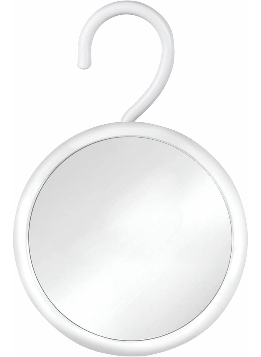 Mirrorvana MIRRORVANA Hangable Round Fogless Shower Shaving Mirror with 360° Swivel Rotatable Hook for Hanging and Bonus Anti-Fog Spray - Anti Fog and Shatterproof Surface, 6.7" Diameter 