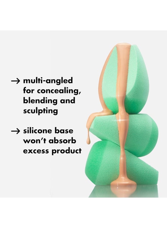 elf Angled Silicone Face Sponge, Angled Design For Cream & Liquid Blush, Bronzer, Foundation & Concealer, Blend & Bounce, Latex Free Foam, 1-Pack - Image 2