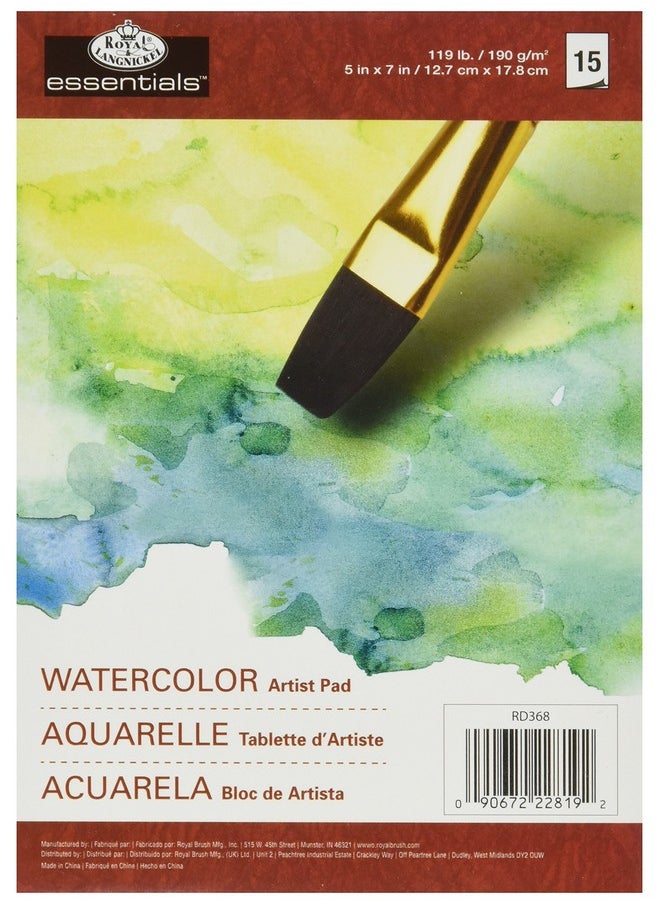 Royal & Langnickel Royal Brush Essentials Watercolor Artist Paper Pad 5X715 Sheets 