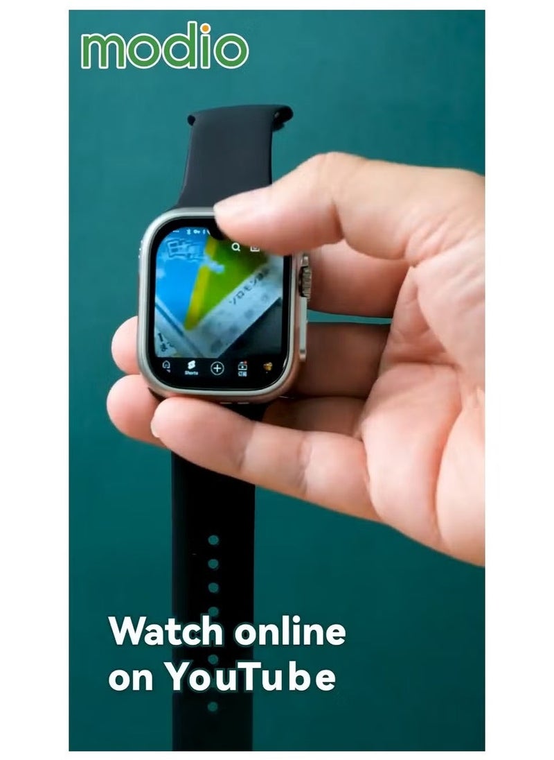 modio ST10 Smartwatch with 2.2 Inch Display, Dual Camera, SIM Card Slot, 3 Pairs of Straps, Stylish Design for Ladies and Gents, Silver, Fitness Tracker, Bluetooth, and Touchscreen Smart Watch - Image 5