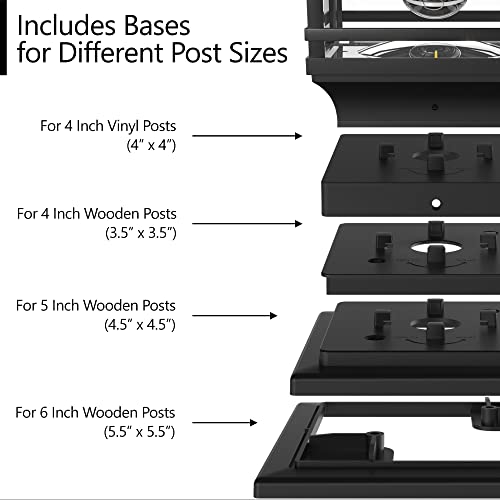 Davinci Lighting Edison Solar Outdoor Post Cap Lights - 4x4 5x5 6x6 - Bright LED Light for Fence Deck Garden or Patio Posts - Slate Black (1 Pack) - Image 3