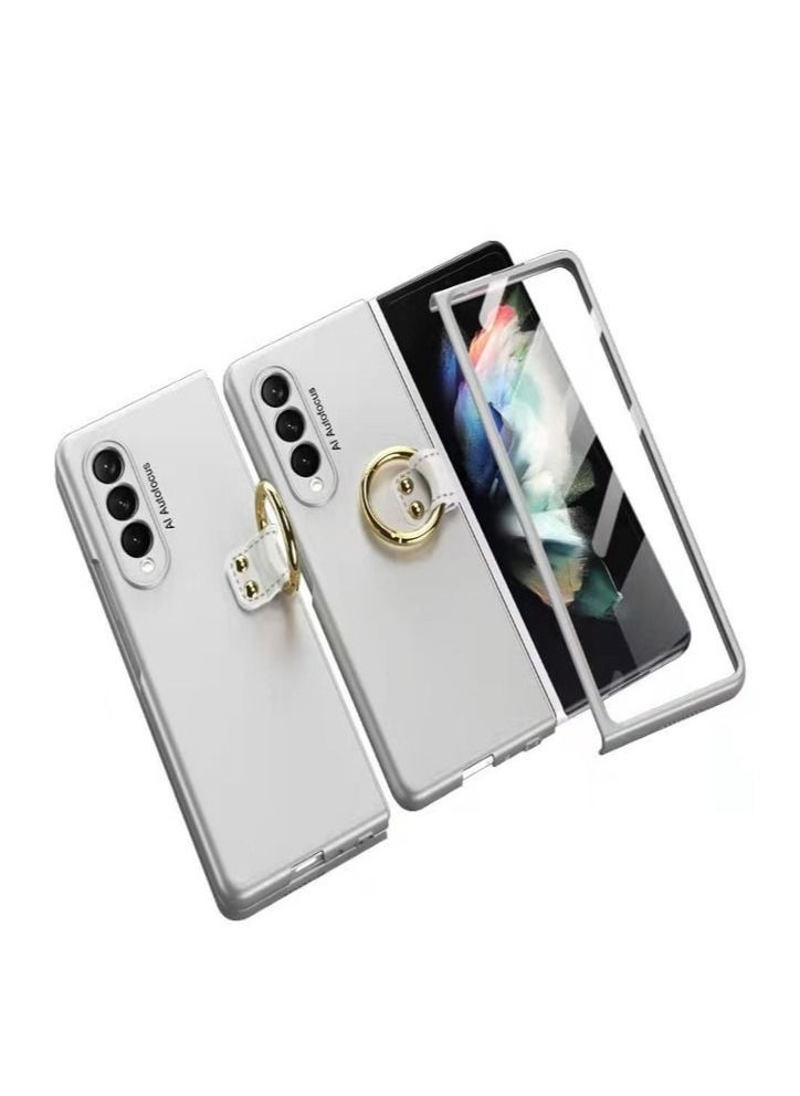 Generic - Samsung Galaxy Z Fold 3 5G Case Finger Ring Hard Plastic Frame 360 Full Protection Cover - Image 1