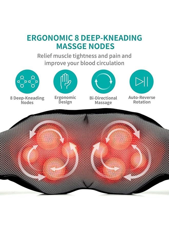 Arabest Neck Back Massager, Shoulder Massager with Heat, Deep Tissue 3D Kneading Pressure Shiatsu Electric Massage for Muscle Pain for Office Chair Car & Home Use (Black)  - Image 2