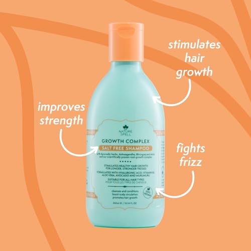 Nature Spell Hair Growth Complex Shampoo & Conditioner Set for All Hair Types, Sulfate & Paraben Free, Nourishing & Strengthening with Hyaluronic Acid & Vitamin B5, Vegan, Pack of 2, 10.14 fl oz Each - Image 4