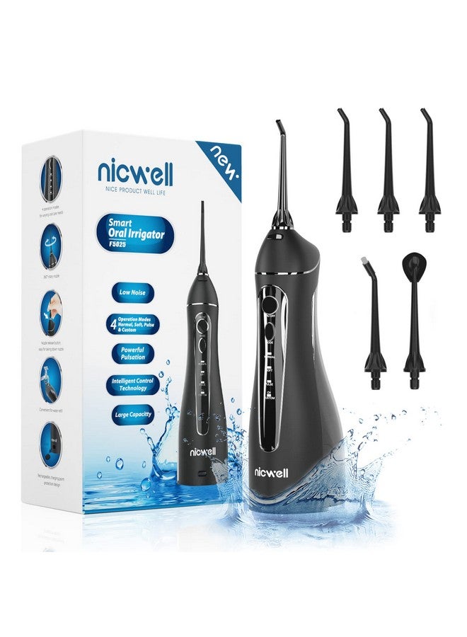 Nicwell جهاز تنظيف الأسنان بالماء من إيكويل - 4 أوضاع - جهاز ري الفم المحمول والقابل لإعادة الشحن - مقاوم للماء IPX7 - أدوات تقويم الأسنان الشخصية - منظف أسنان بالماء للاستخدام المنزلي والسفر - Image 2
