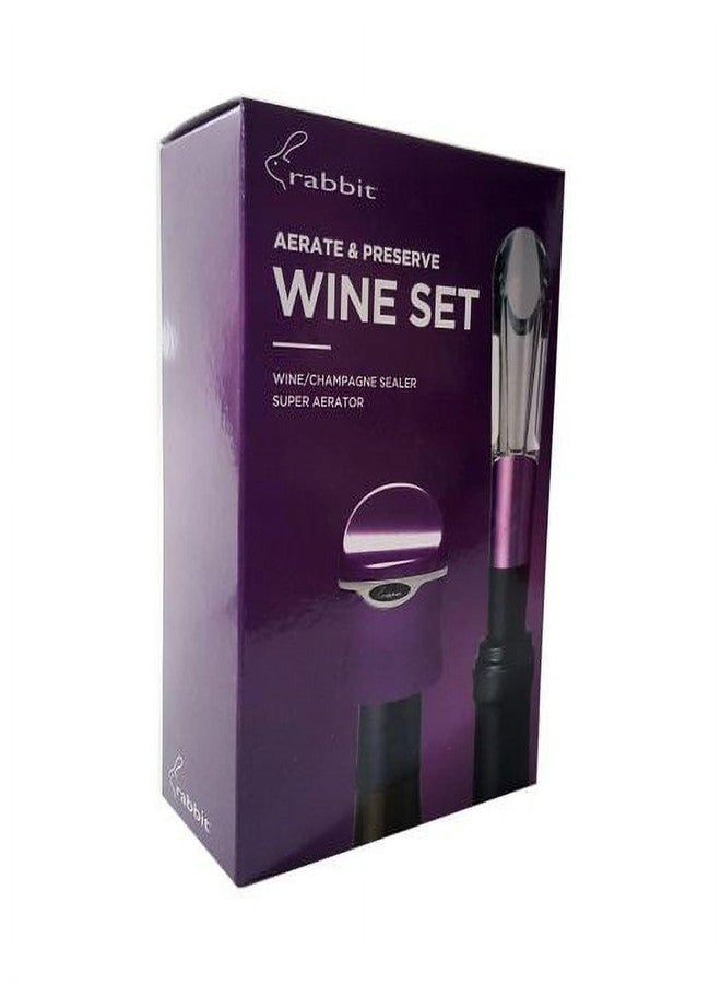 Rabbit Aerate and Preserve Wine Set, Wine/Champagne Sealer and Super Aerator (Purple), Standard - Image 5