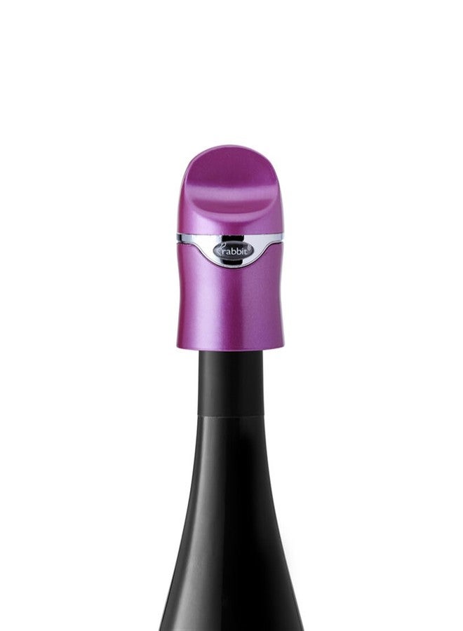 Rabbit Aerate and Preserve Wine Set, Wine/Champagne Sealer and Super Aerator (Purple), Standard - Image 3