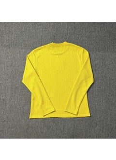 Generic Corteiz Devil Island High Quality Long Sleeve T-Shirt Mens Fashionable Waffle Pattern Cotton round Neck Print Casual Top Yellow  - Image 3