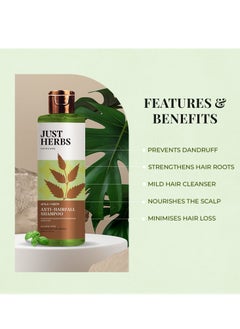 Just Herbs Just Herbs 8 in 1 Root Nourishing Amla Neem Hair Fall Control Shampoo For Men & Women - Suitable For Oily Hair Scalp, Sulphate & Paraben Free 200 ml  - Image 2
