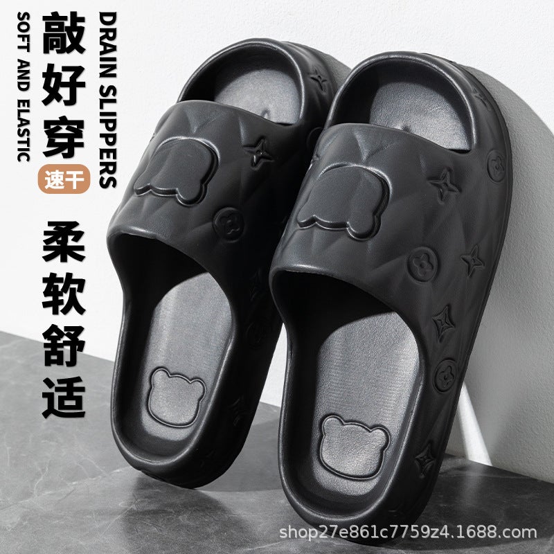 Summer Cartoon Slippers for Women and Men, Thick Sole Indoor Bath Slippers with Quick-Drying, Waterproof, Lightweight, and Cool Features - Image 2