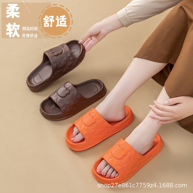 Summer Cartoon Slippers for Women and Men, Thick Sole Indoor Bath Slippers with Quick-Drying, Waterproof, Lightweight, and Cool Features - Image 4